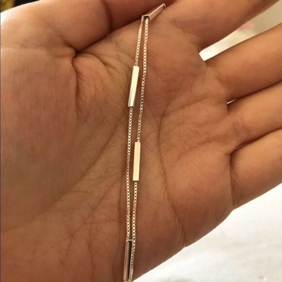 #18 ✨NEW 925 Sterling Silver Double Strand Dainty Bar Bracelet ‼️RESTOCKED ‼️ - Picture 3 of 11